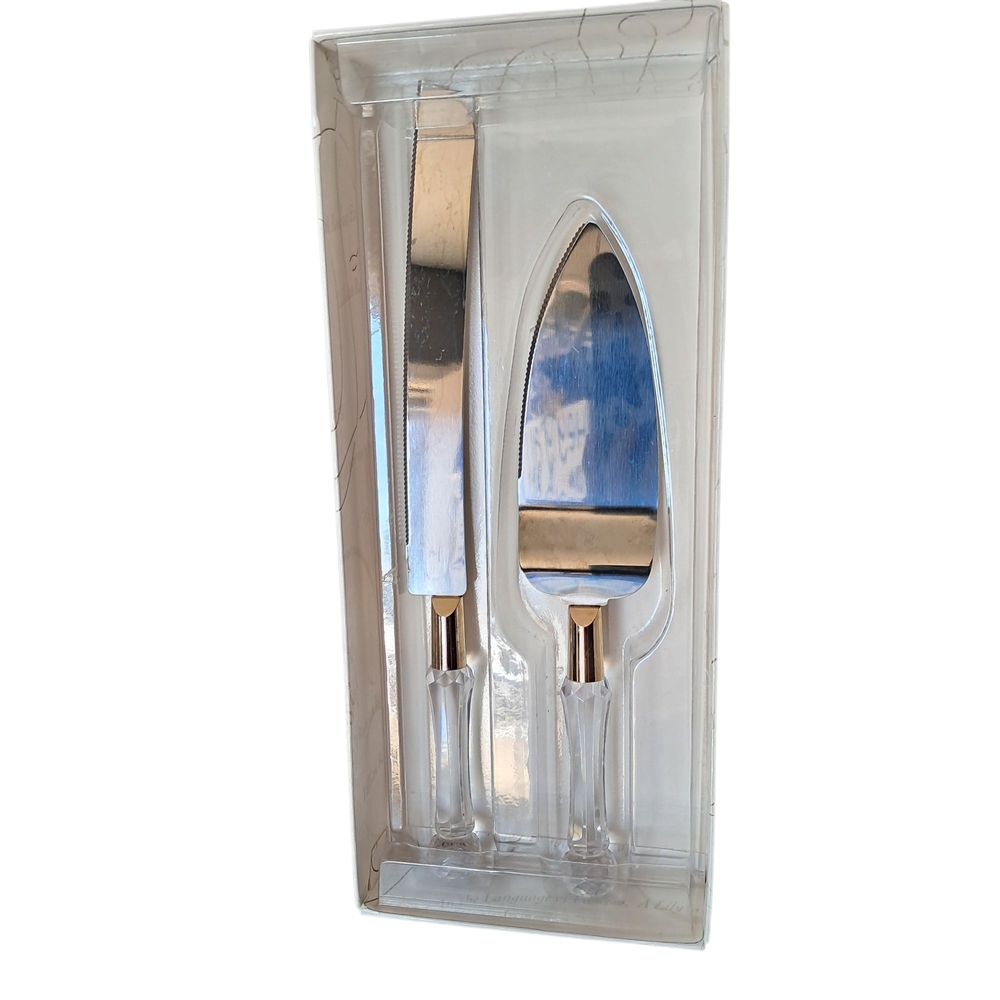 Elegant Silver Cake Knife and Server Set